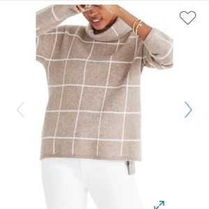 Madewell Windowpane Turtleneck Sweater | Large
